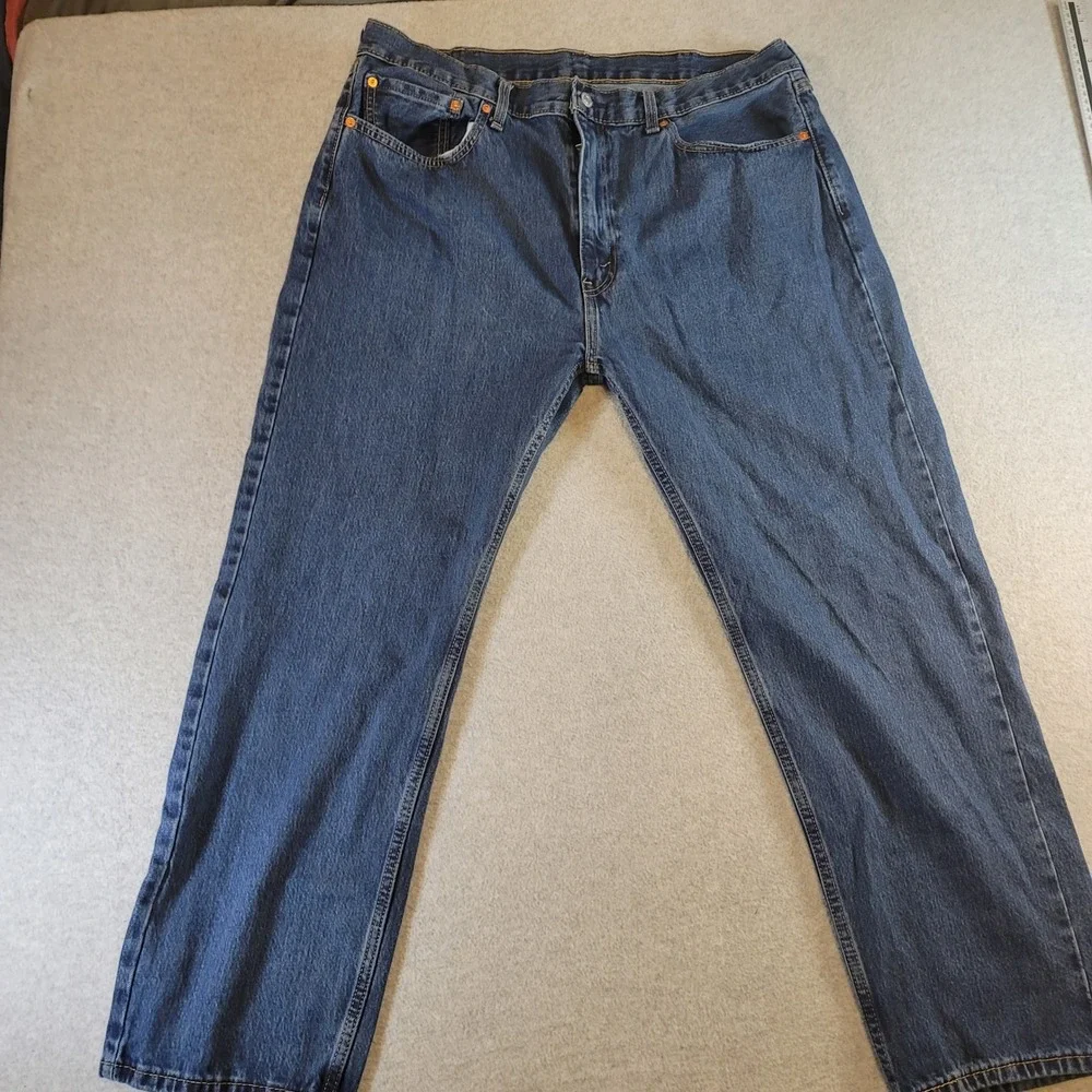 Levis 505 Regular Fit Straight Leg Jeans Mens 40x30 Medium Wash Blue Denim